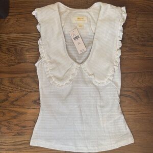 Maeve White Ruffled Collar Tank *****LAST CHANCE*******